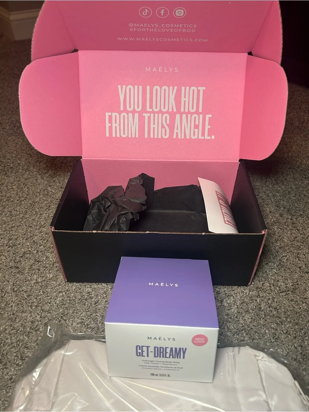 NEW! MAELYS Get-Dreamy Overnight Toning Body Whip - Purple & White Box